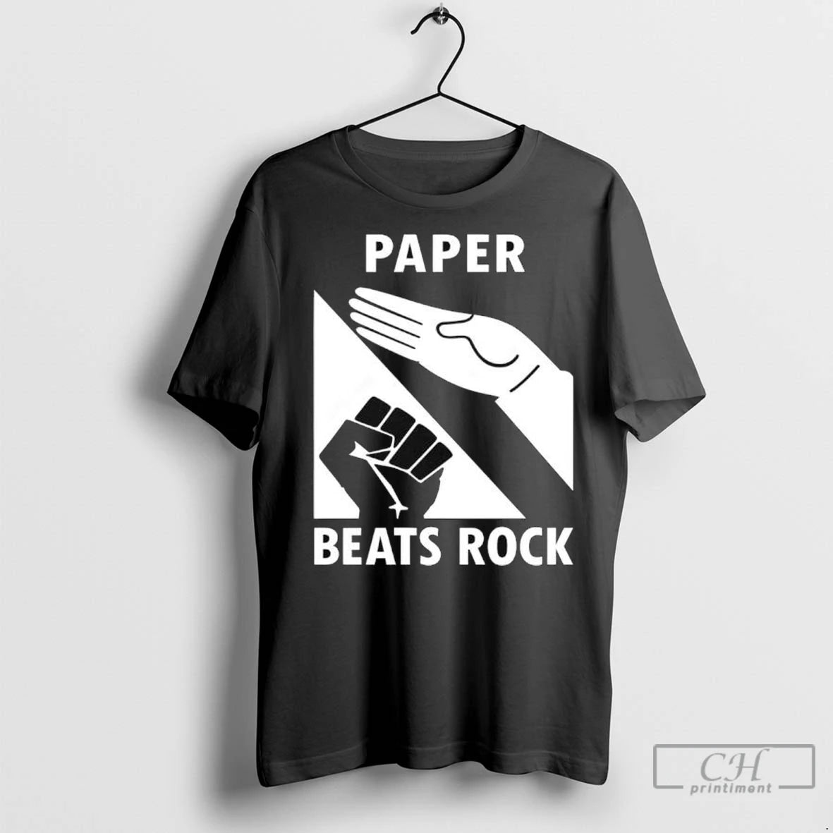 Premium Paper Beats Rock Hand Back T Shirts