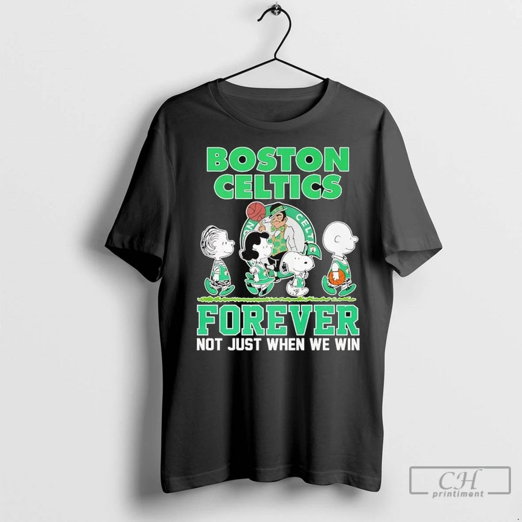 Premium Peanuts Comic Characters Boston Celtics Forever Not Just When We Win T Shirts