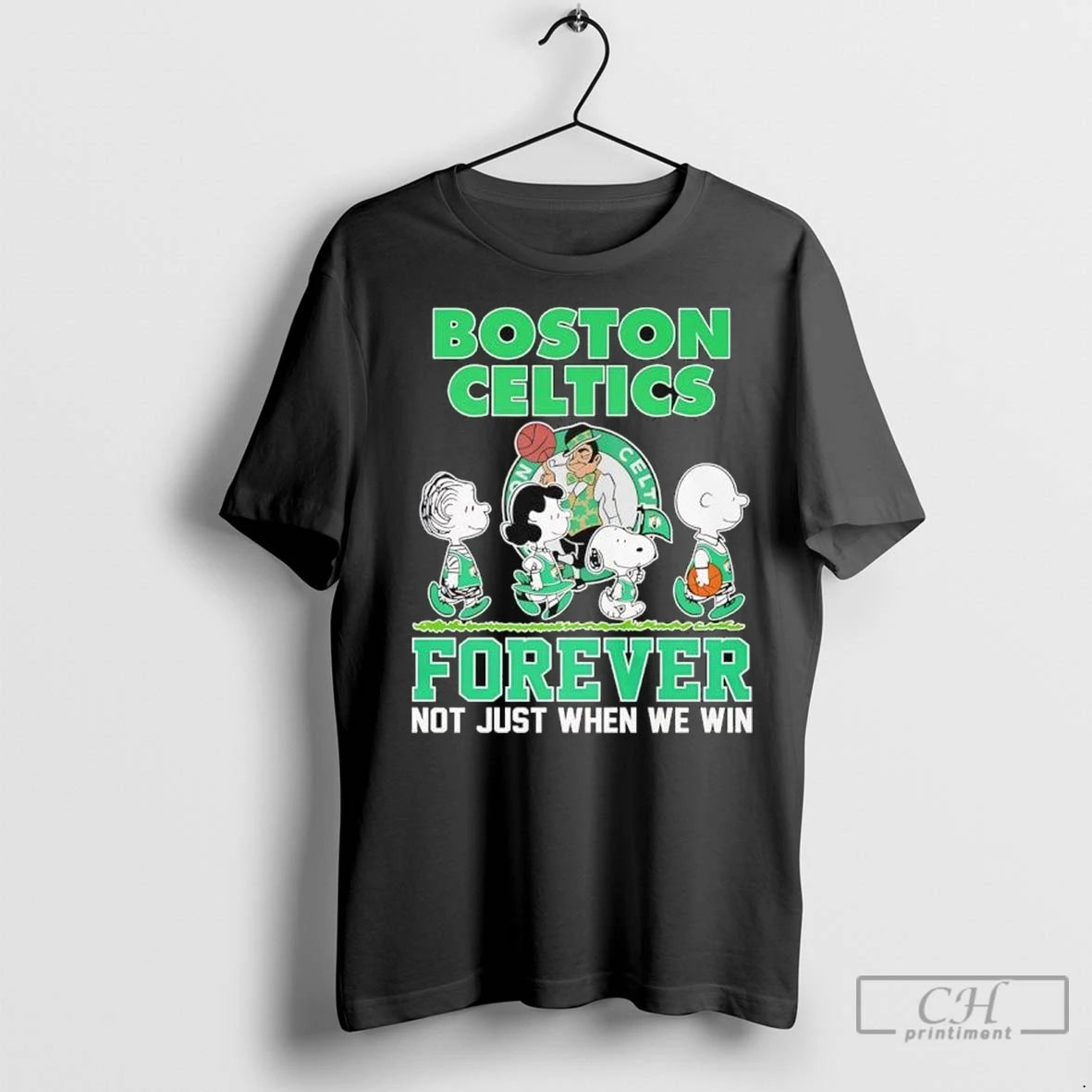 Premium Peanuts Comic Characters Boston Celtics Forever Not Just When We Win T Shirts