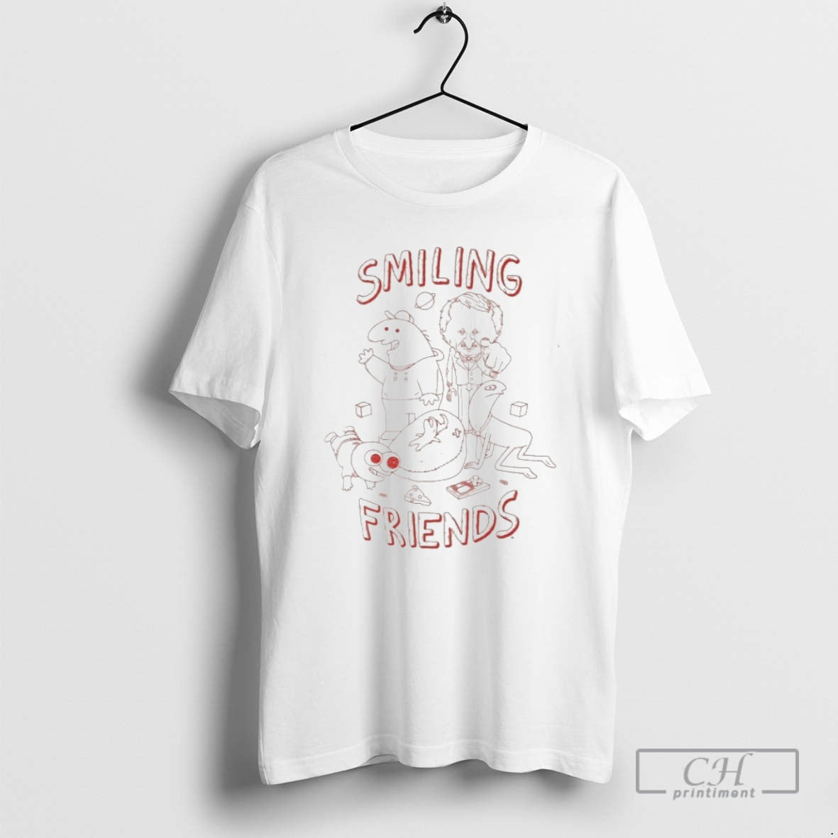 Premium Smiling Friends Group Line Shirt Sweater
