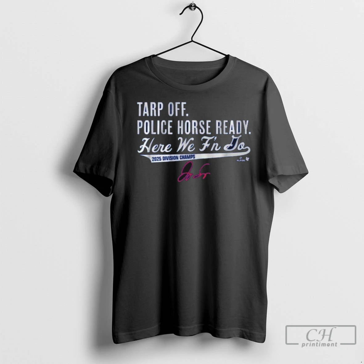 Premium Toronto Blue Jays George Springer Tarp Off Police Horse Ready 2025 Division Champions