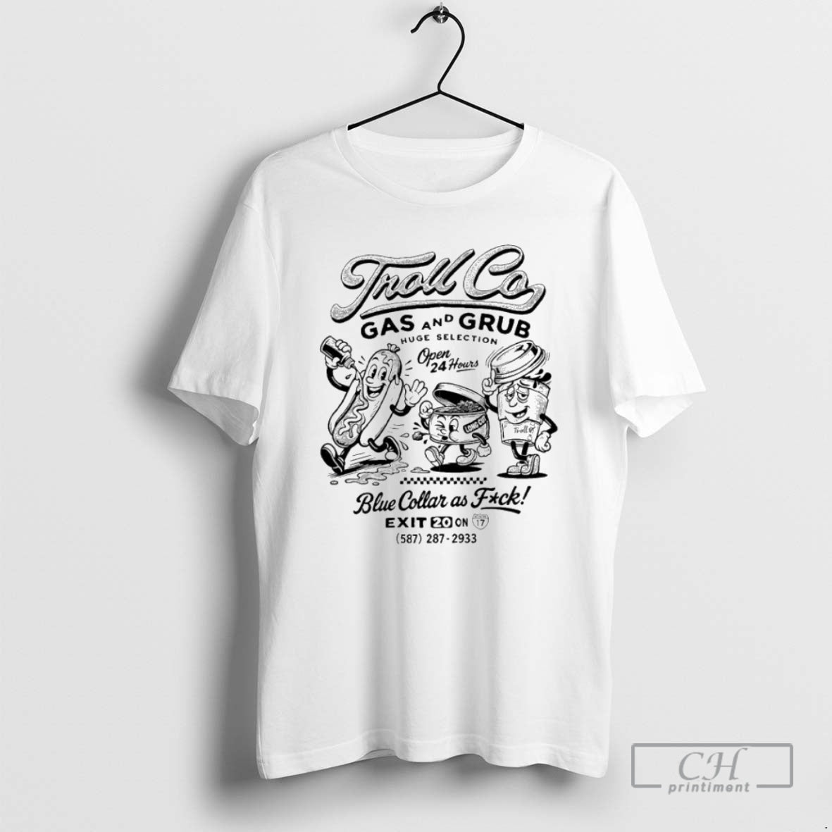 Premium Troll Co Gas And Grub Blue Collar As Fuck Hotdog Shirt Sweater