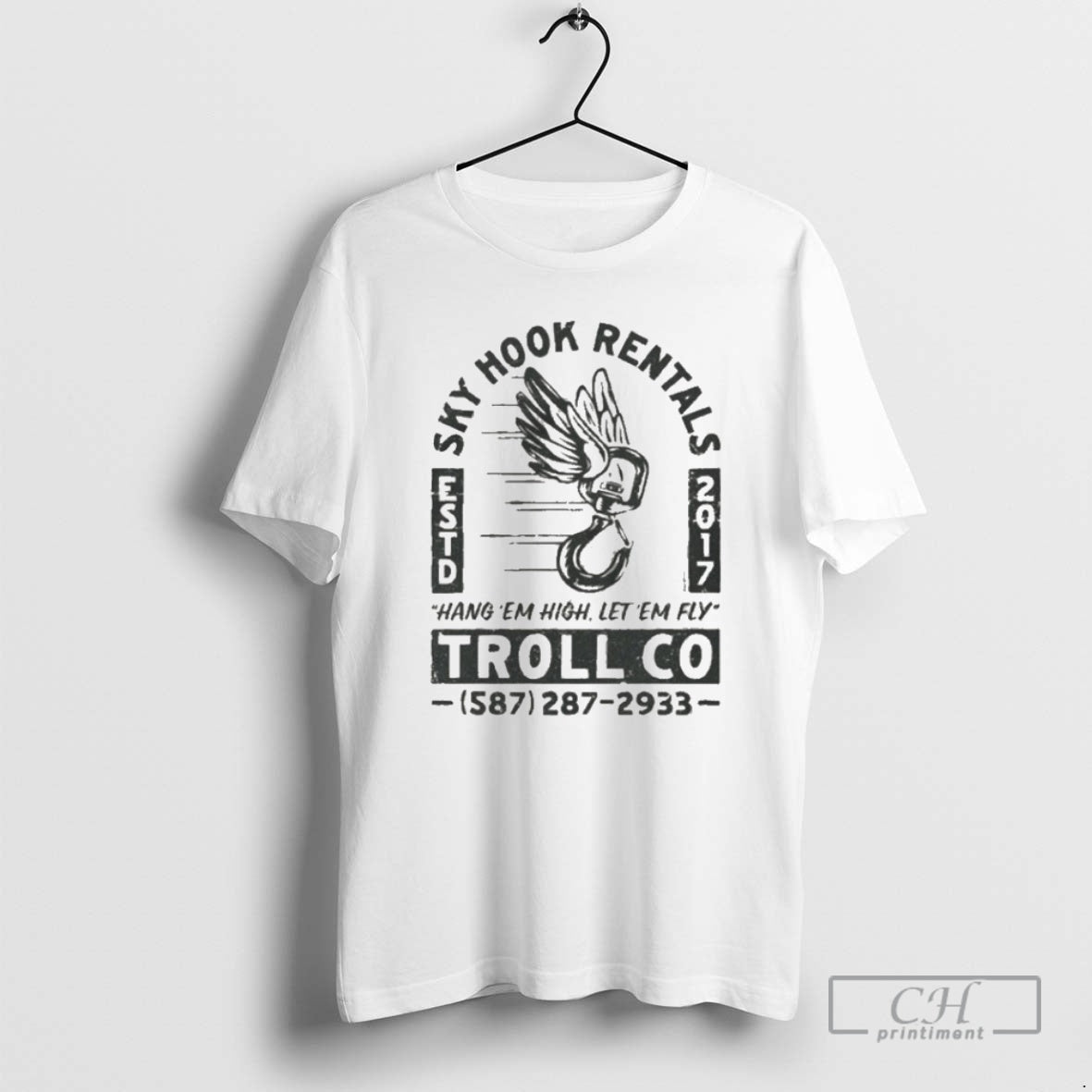 Premium Troll Co Sky Hook Rentals Hang Em High Let Em Fly High Shirt Sweater
