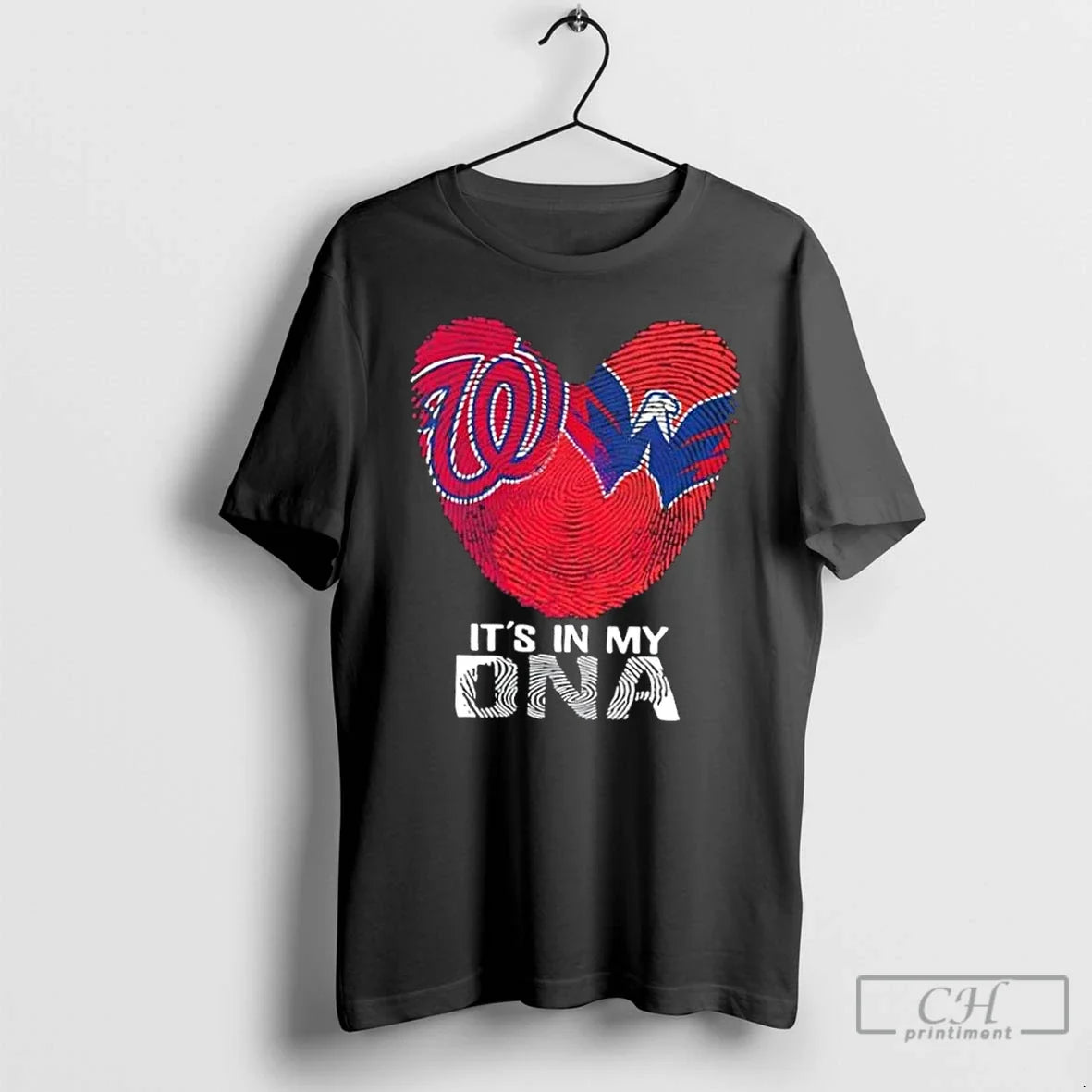 Washington Sports Nationals X Capitals My Dna Fingerprint Heart