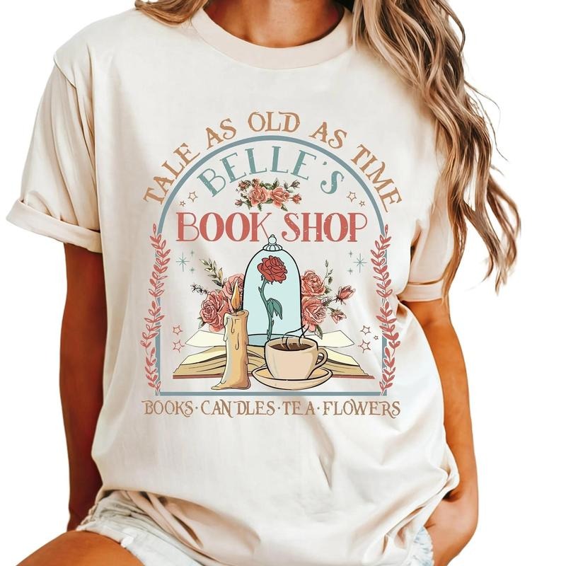 Retro Tale As Old As Time Belle'S Book Shop Shirt Princess Belle'S Book Club Shirt Princess Bella Shirt Beauty Beast