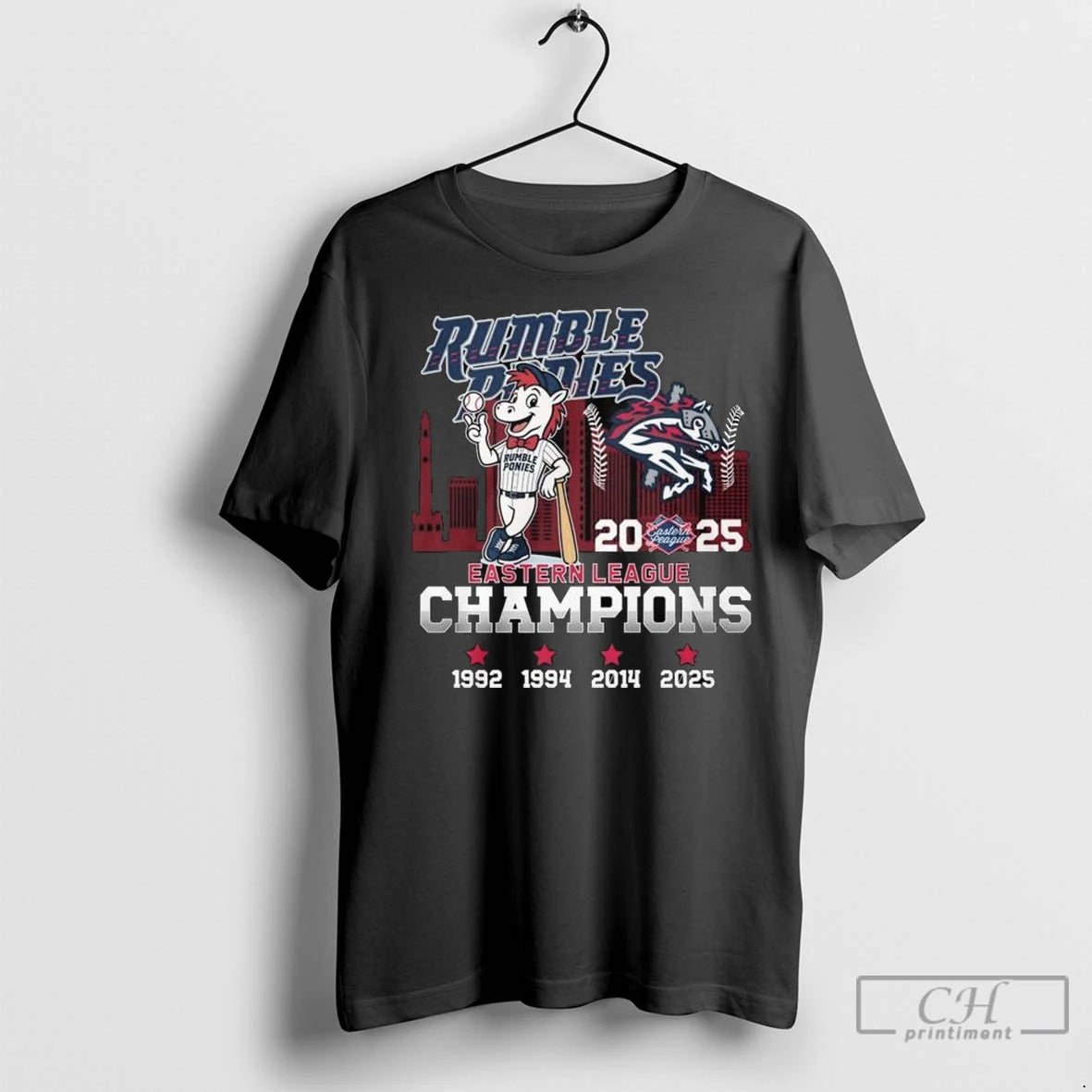 Rumble Ponies Mascot 2025 Eastern League Champions 1992 2025 Long Sleve T Shirts