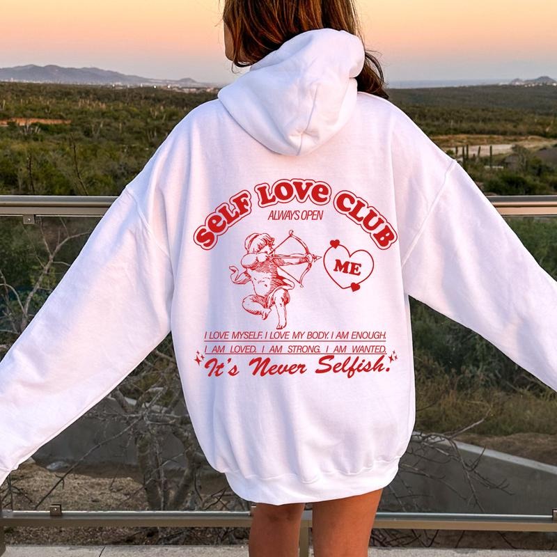 SELF LOVE CLUB ALWAYS OPEN CASUAL COTTON Comfort Light Womenswear Long Sleeves