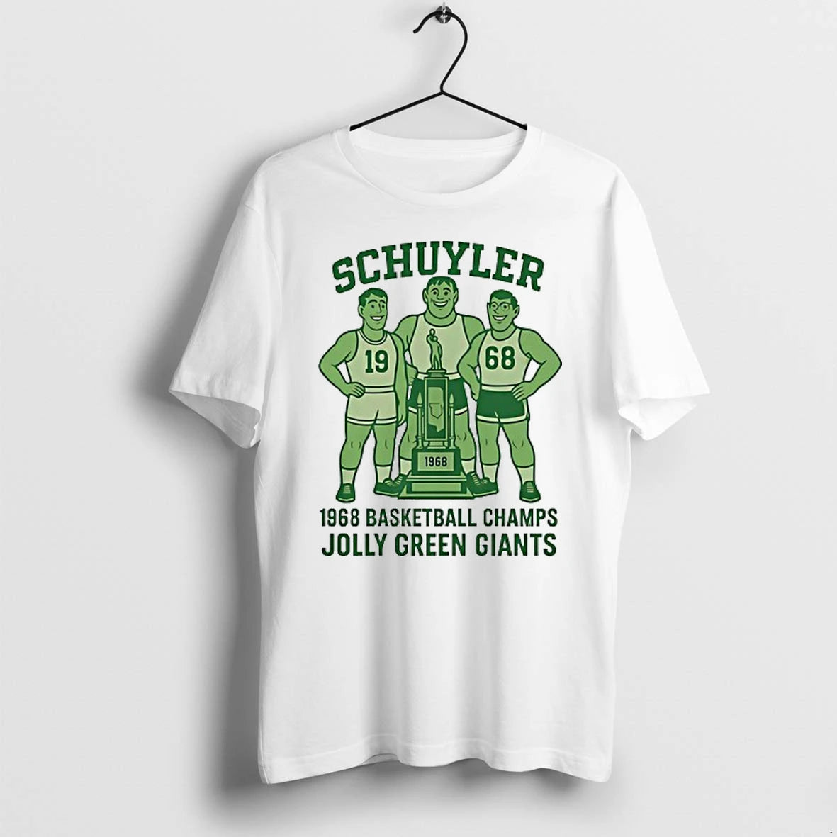 Schuyler Jolly Green Giants Basketball Champs 1968 Tshirts Sweater