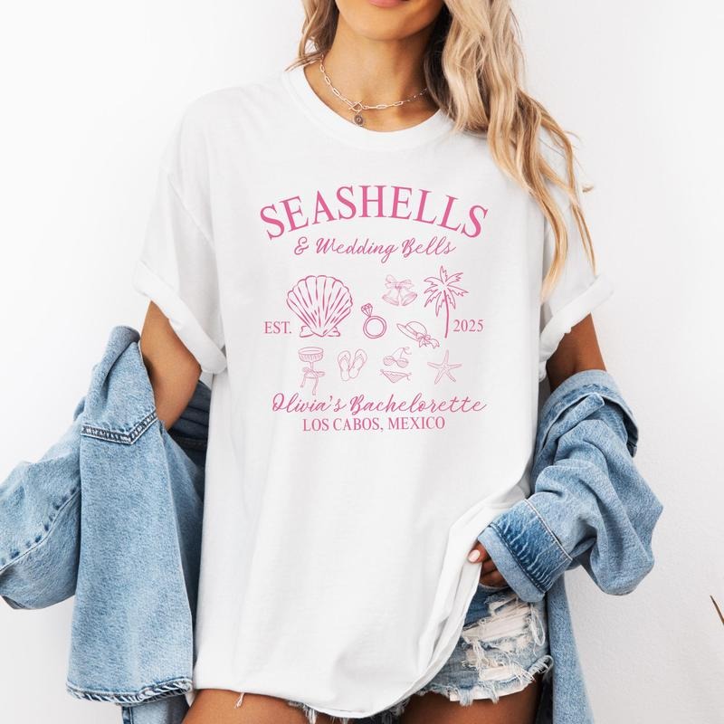 Seashells Wedding Bells Shirt Custom Beach Bachelorette Shirt Social Club Shirt Trip Shirt Last Toast Coast