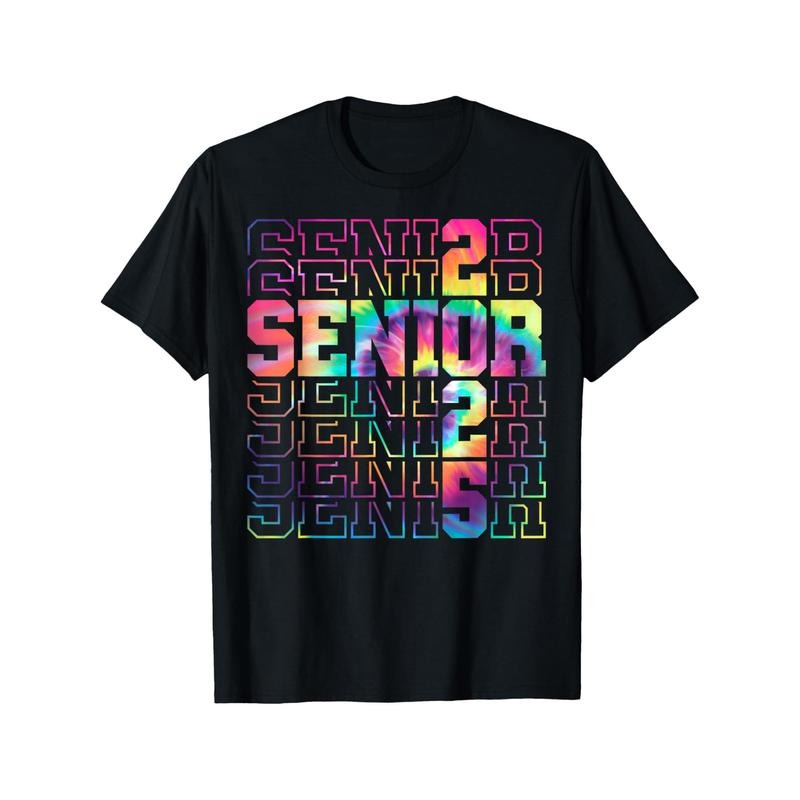 Senior Graduation Class 2025 Senior 2025 Black Casual Short Sleeve Sport 220g Made Usa