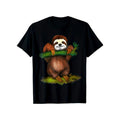 Sloths Print Cotton Outdoor Clothes Casual Short Sleeve Crew Neck Made Usastyle{N002}19