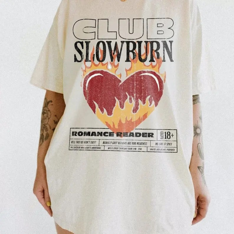 Slow Burn Book Club Shirt Bookish Shirt Romance Book Girlie Morally Grey Book Lover Romance Reader Book Club Bookish Bookish Romance Books Her Friend Book Lover
