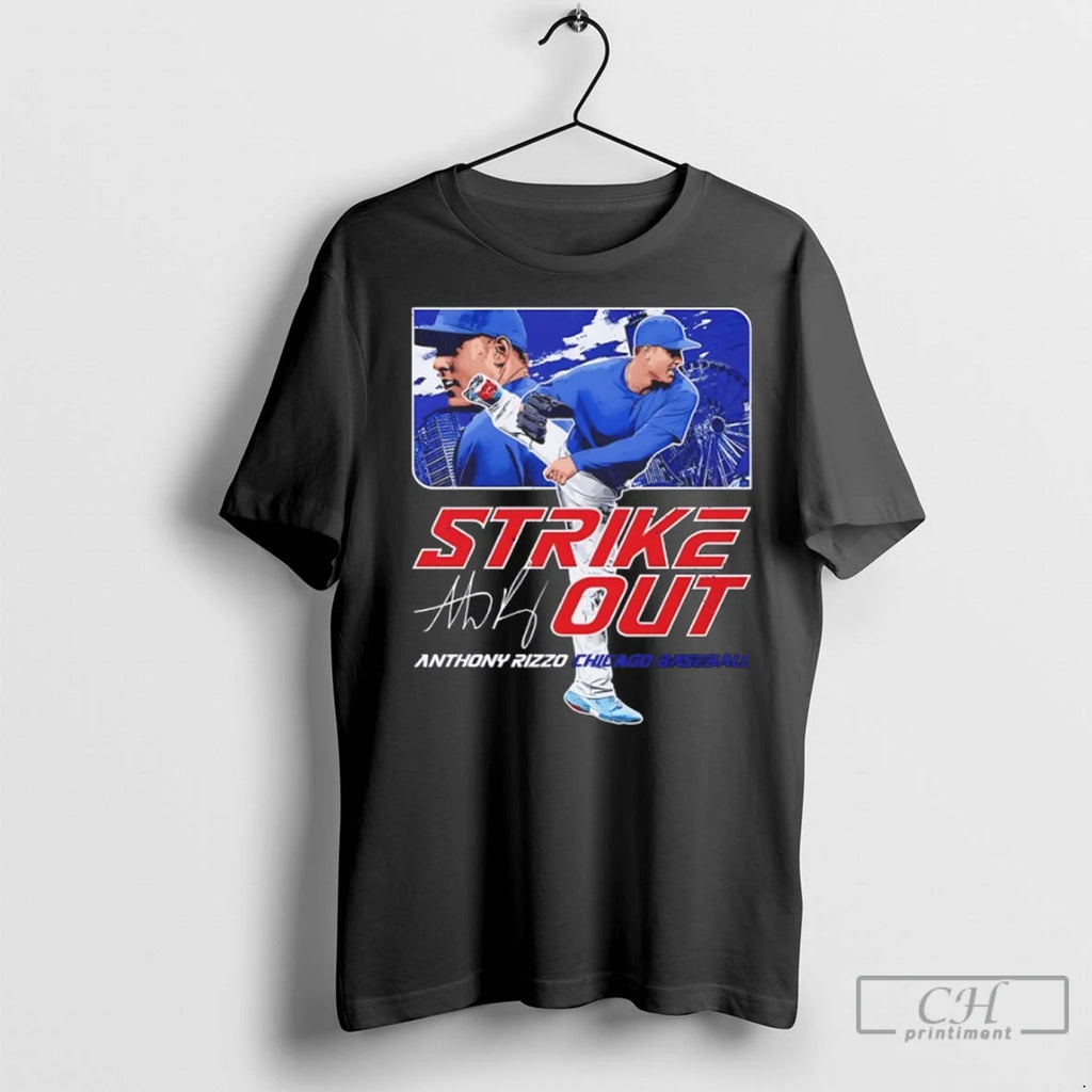 Strikeout Anthony Rizzo Chicago Baseball Autographed T Shirts