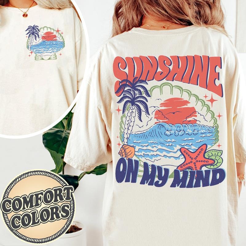 Sunshine My Mind Comfort Colors Shirt Sunshine Shirt Beach Trip Shirt Vacation Shirt Hello Summer Shirt Travel Shirt Sunset Shirt