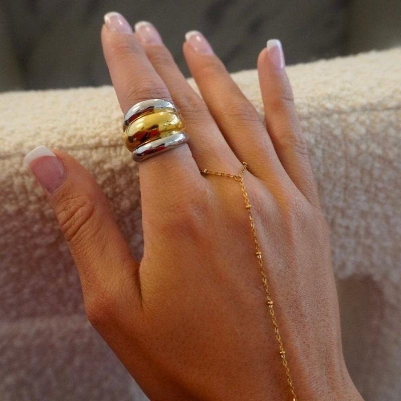 TWO TONED DOME RING