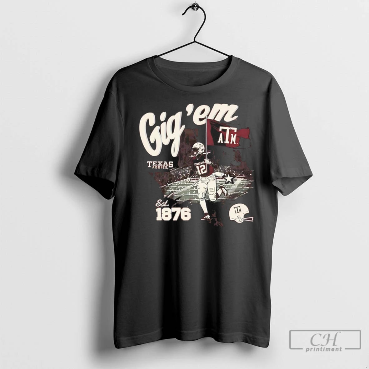Texas Am Aggies Gig Em Football 1876 T Shirts