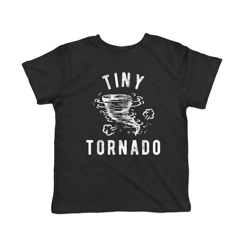 Tiny Tornado Funny Chaos Crazy Littke Kid Novelty Funny Shirts Funny Sarcastic Childrens Black