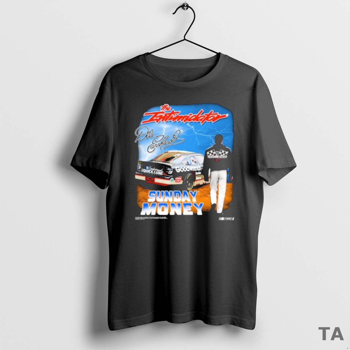Top Dale Earnhardt The Intimidator Sports Sunday Money Checkered Flag Nascar T Shirt Sweater