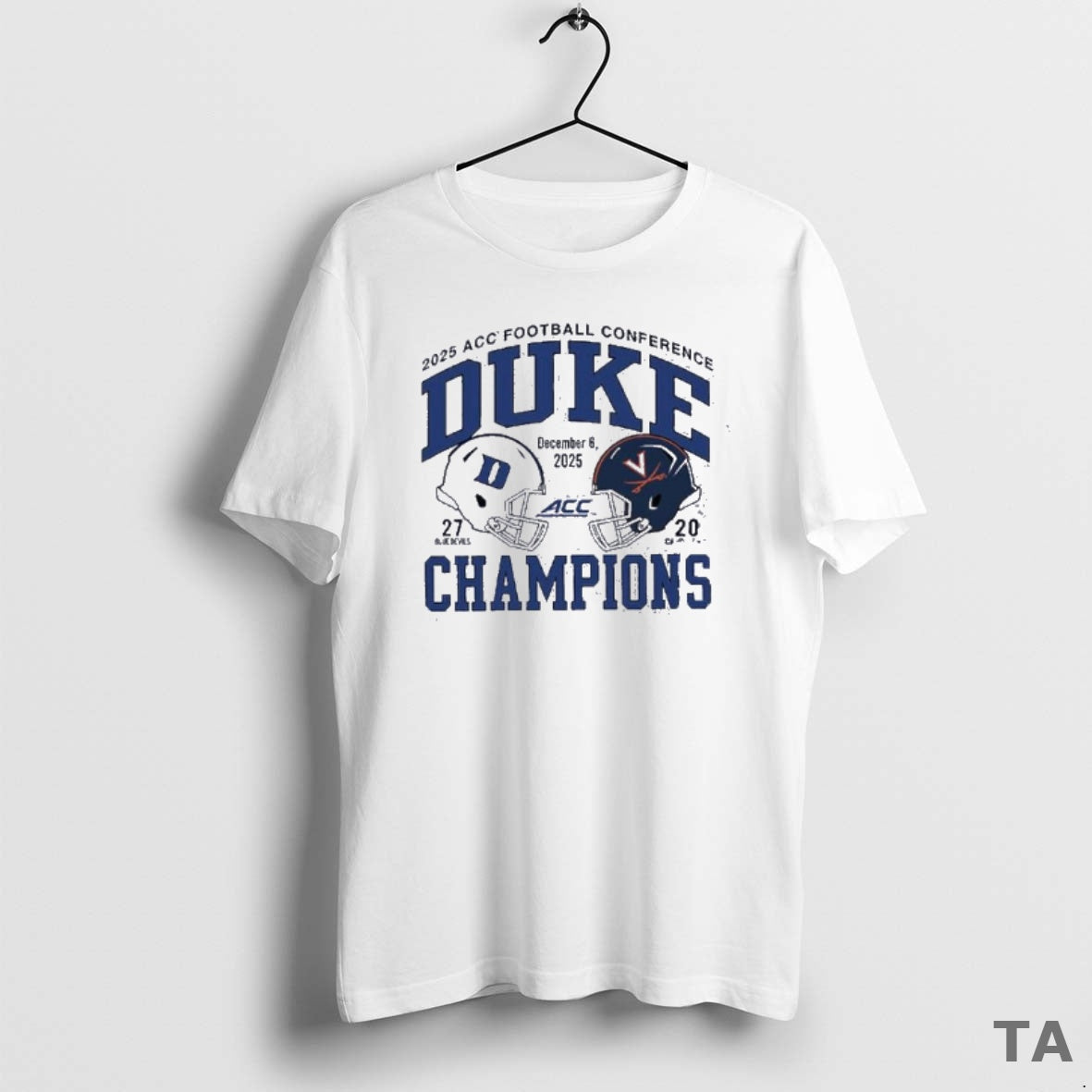 Top Duke 2025 Acc Football Champs Score 27 20 Cavaliers T Shirt Sweater