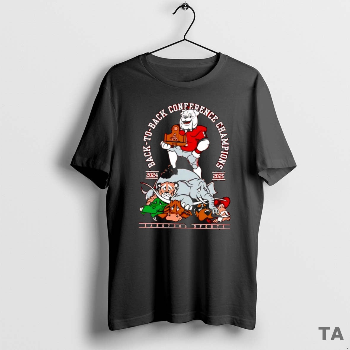 Top Georgia Bulldogs 2024 2025 Back To Back Conference Champions Mascot T Shirt Sweater