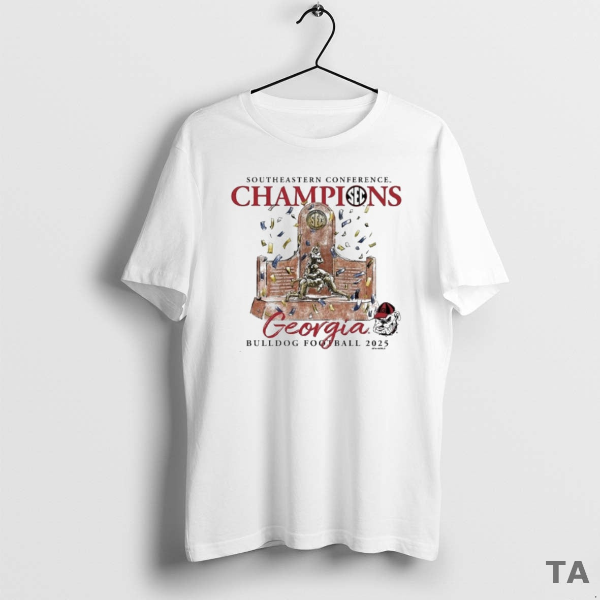 Top Georgia Bulldogs 2025 Sec Football Champions Trophy T Shirt Sweater