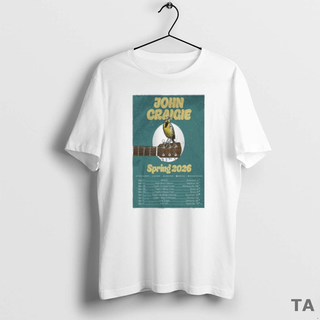 Top John Craigie Tour Spring 2026 T Shirt Sweater