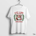 Top Just A Girl Who Loves Christmas Cocoa Circle T Shirt Sweater