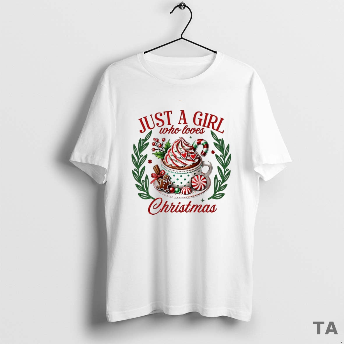 Top Just A Girl Who Loves Christmas Cocoa Circle T Shirt Sweater