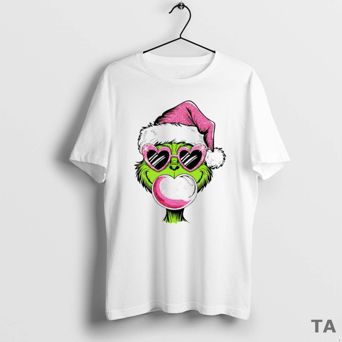 Top Merry Christmas Grinch Bubble Gum Circle T Shirt Sweater