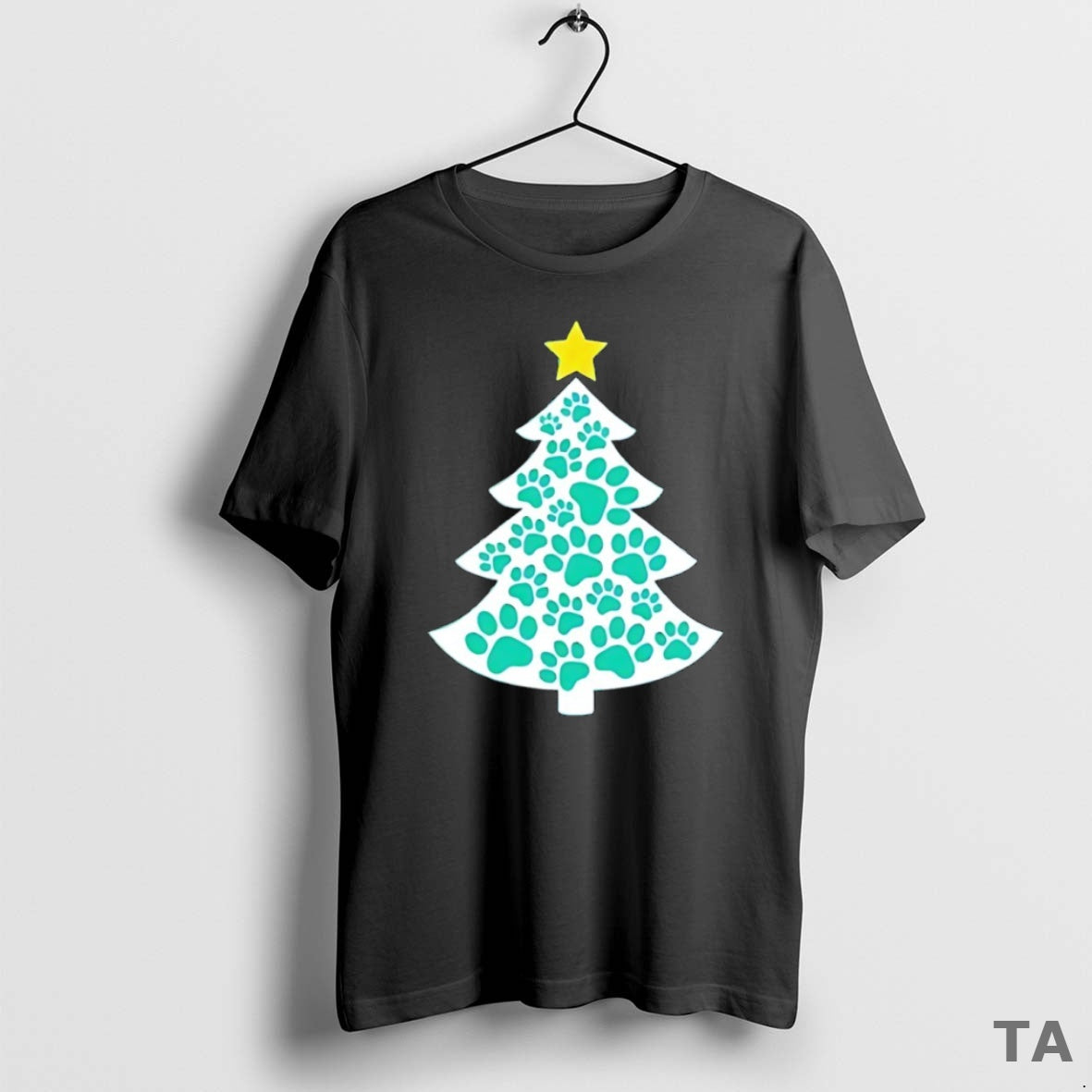 Top Merry Christmas Tree Paws T Shirt Sweater