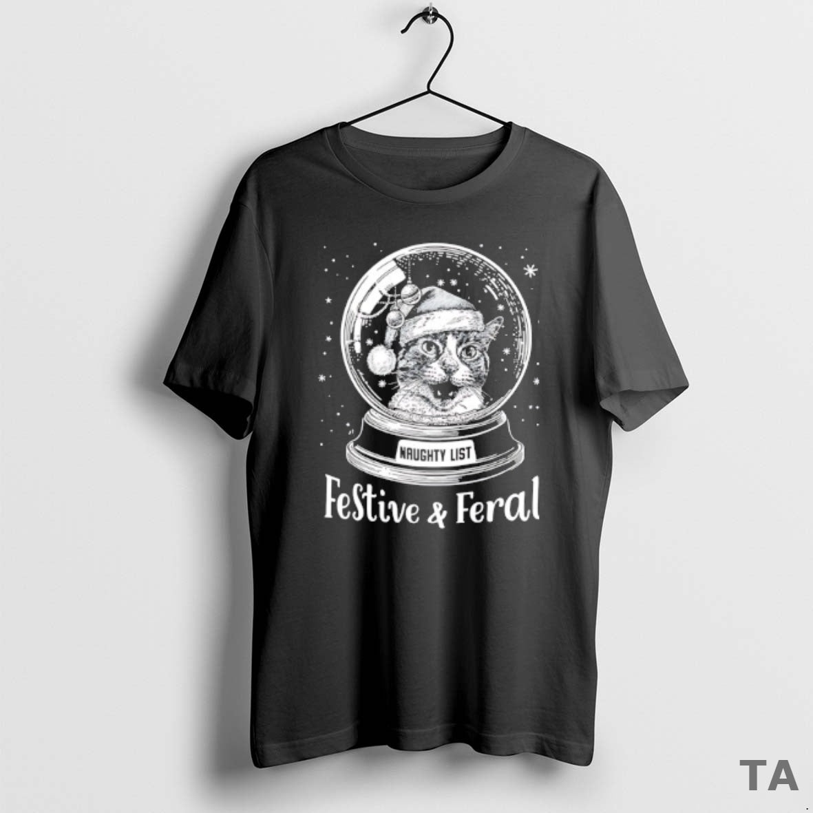 Top Naughty List Festive And Feral Meryy Christmas T Shirt Sweater