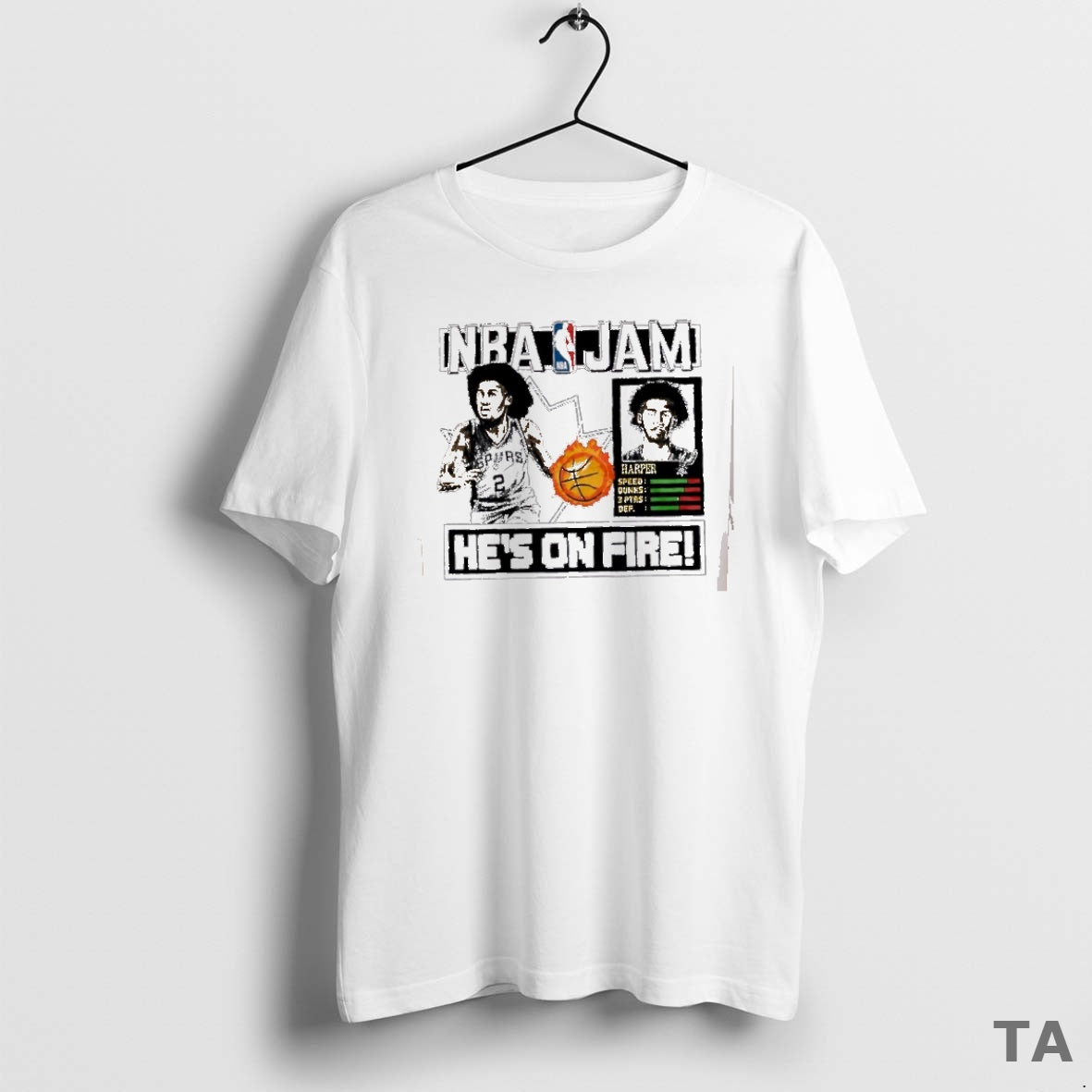 Top San Antonio Spurs Nba Jam Dylan Harper Hes On Fire T Shirt Sweater