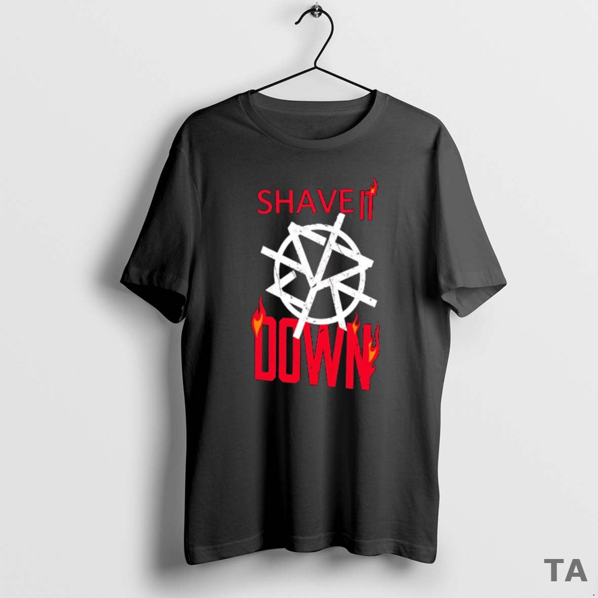 Top Shave It Down Blazing Text T Shirt Sweater