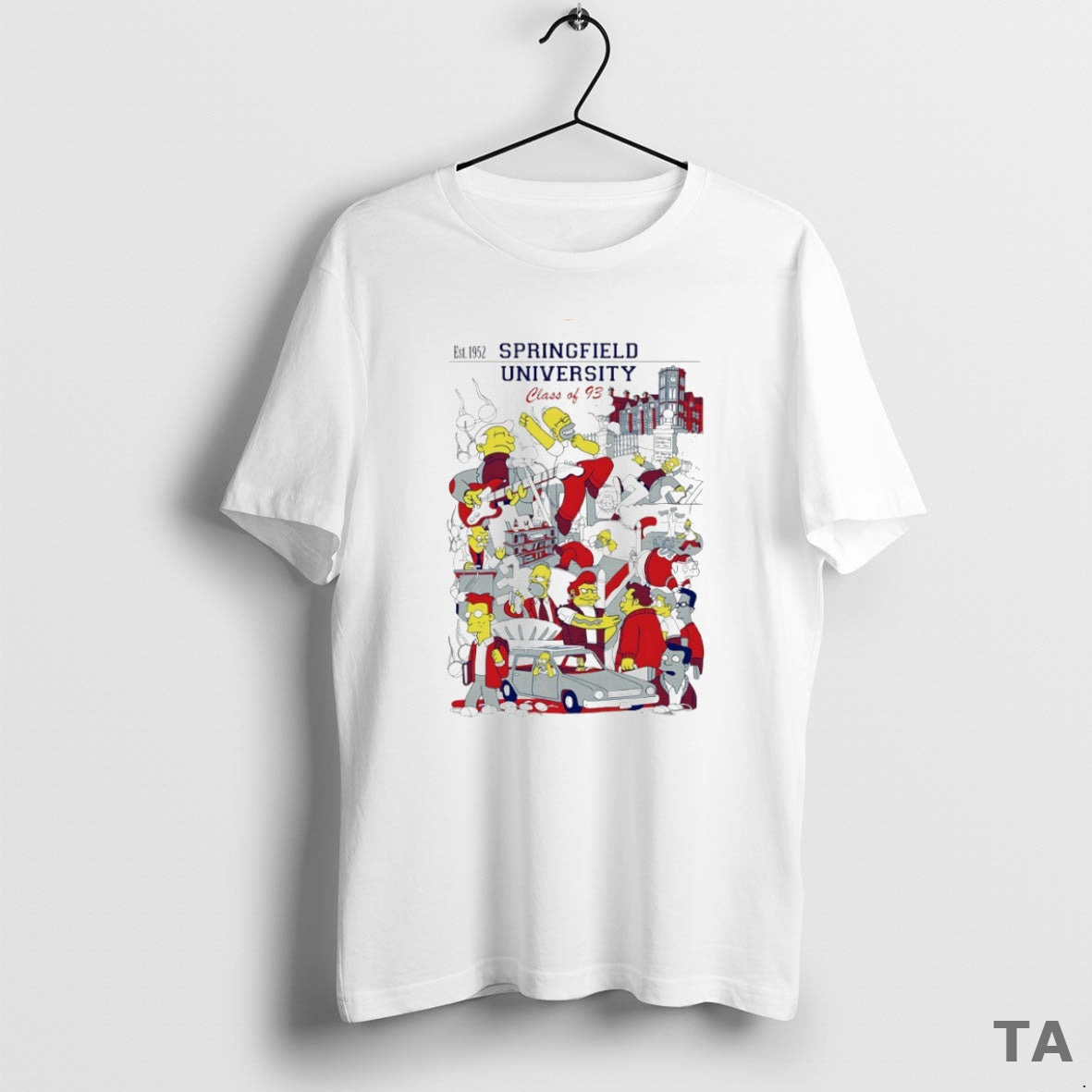 Top Simpsons Springfiled University Class Of 93 Circle T Shirt Sweater