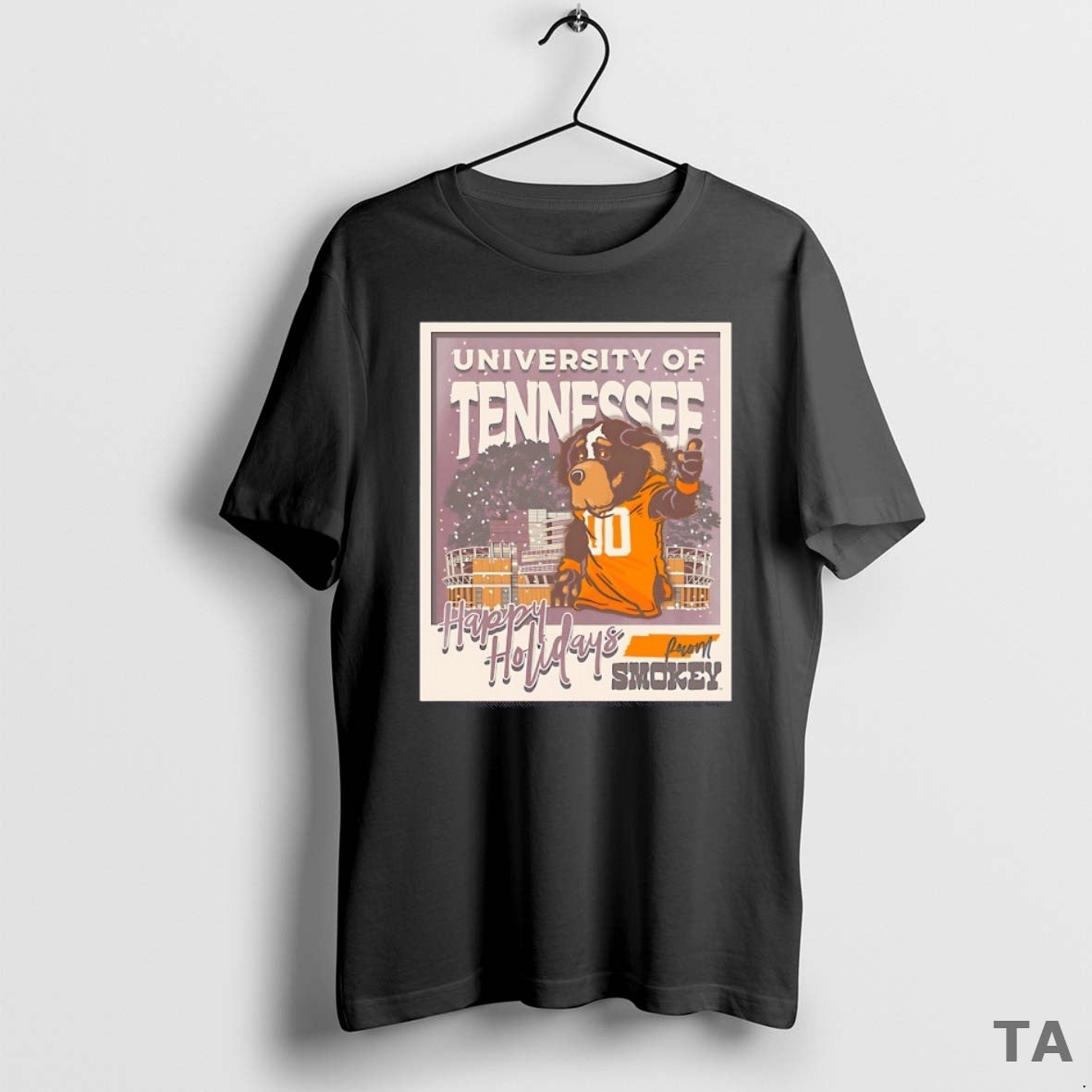 Top Tennessee Volunteers Happy Holidays From Smokey Snowy Mascot T Shirt Sweater