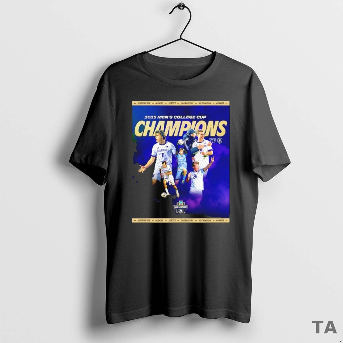 Top Washington Huskies 2025 Mens College Cup Champions T Shirt Sweater