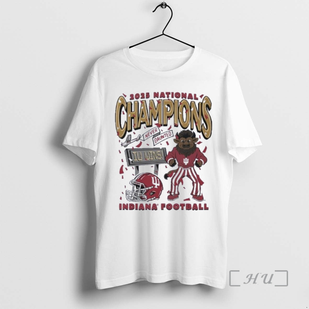 Trending Iu Football National Champions Mascot Never Daunted Confetti