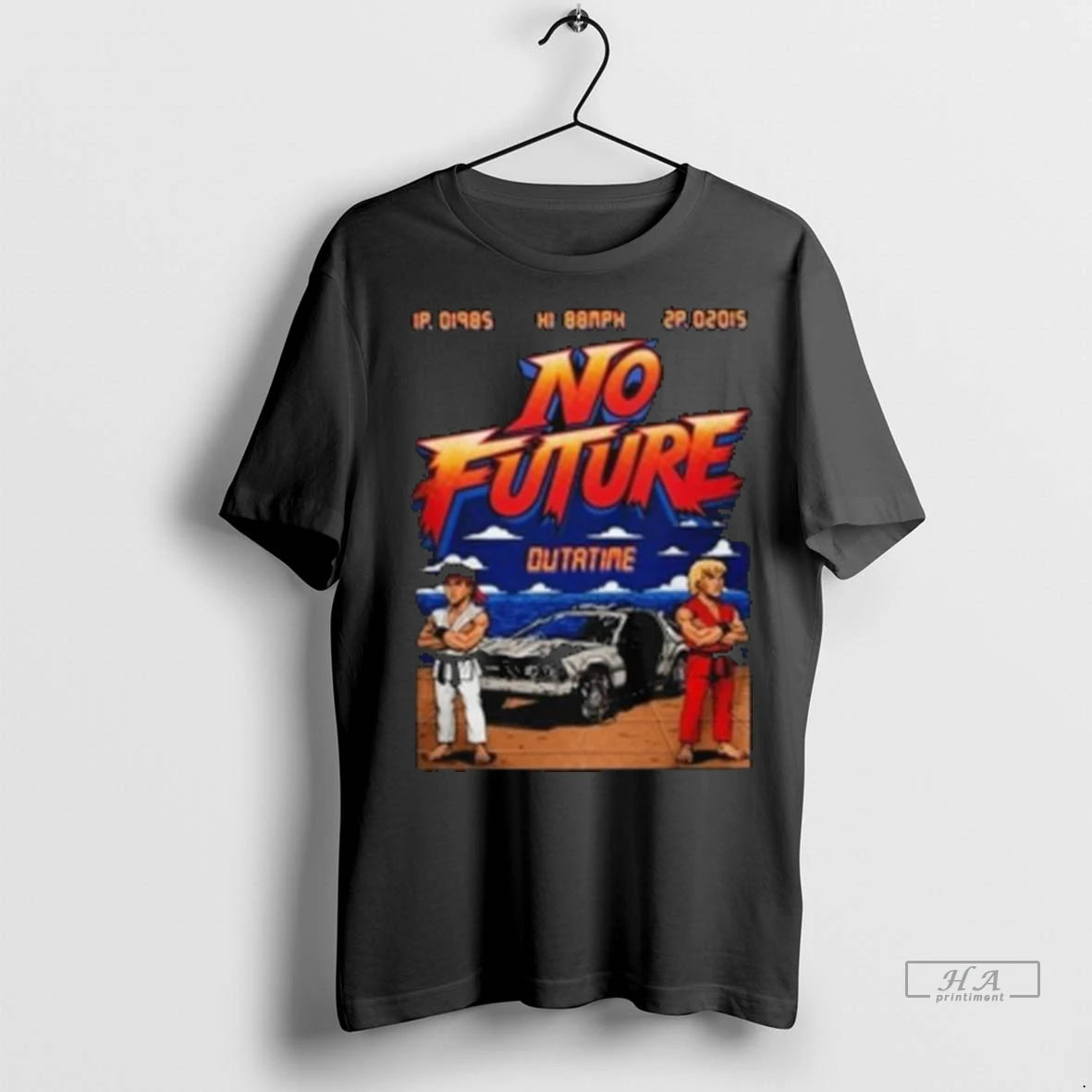 Trendy Officials No Future Outatime Retro 80s Arcade Back To The Future Style Long Sleve