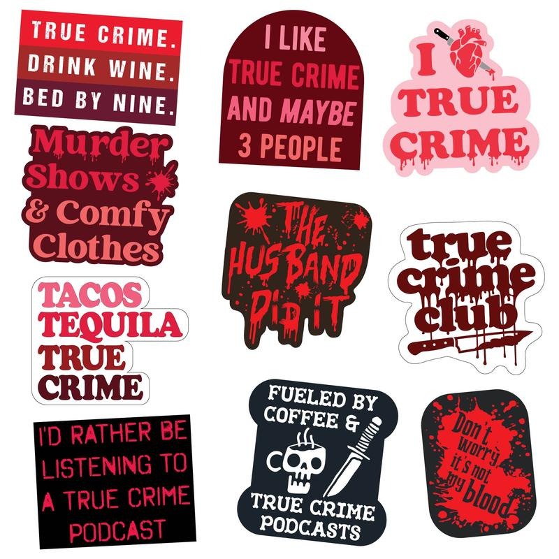True Crime Sticker Extra Large Stickers Funny Adhesives Memes Funny Sarcastic Multi