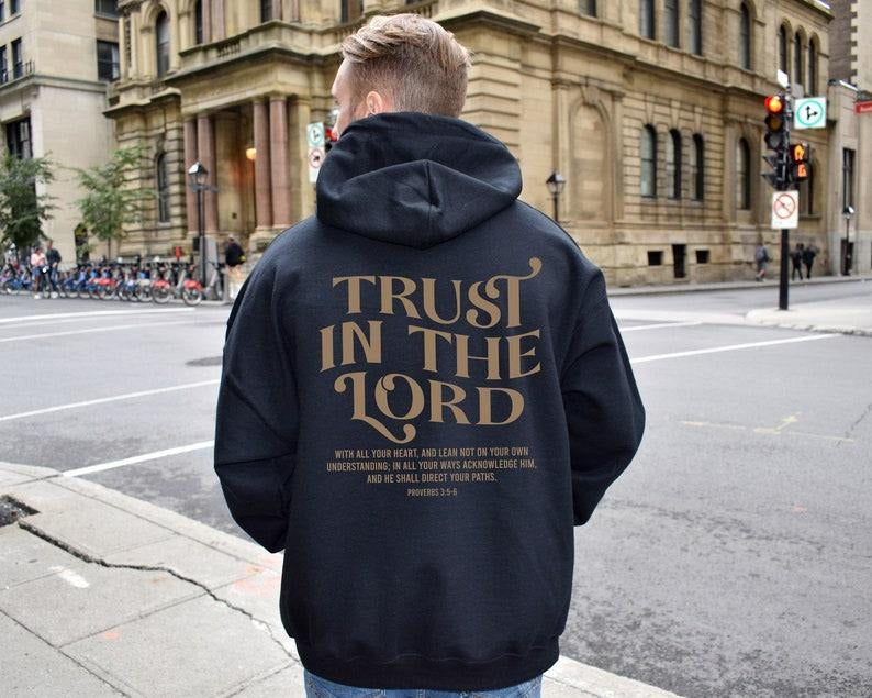 Trust Lord Bible Verse Proverbs 3:5 6 Shirt Jesus Love Faith Based Religious T43