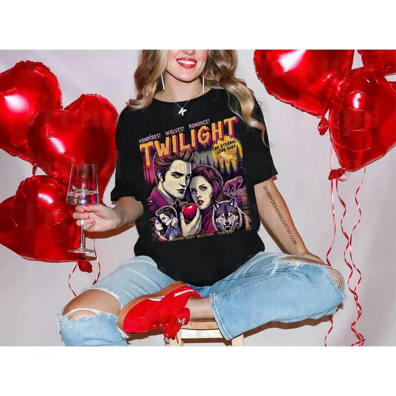 Twilight Shirt Limited Vintage Twilight Fans Homage Book Lover Twilight Saga Comic Retro