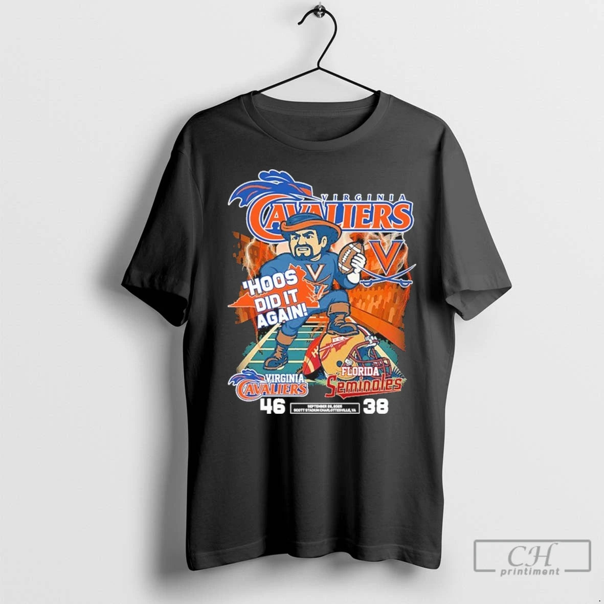 Uva Mascot Hoos Did It Again Virginia Cavaliers 46 38 Florida State T Shirts