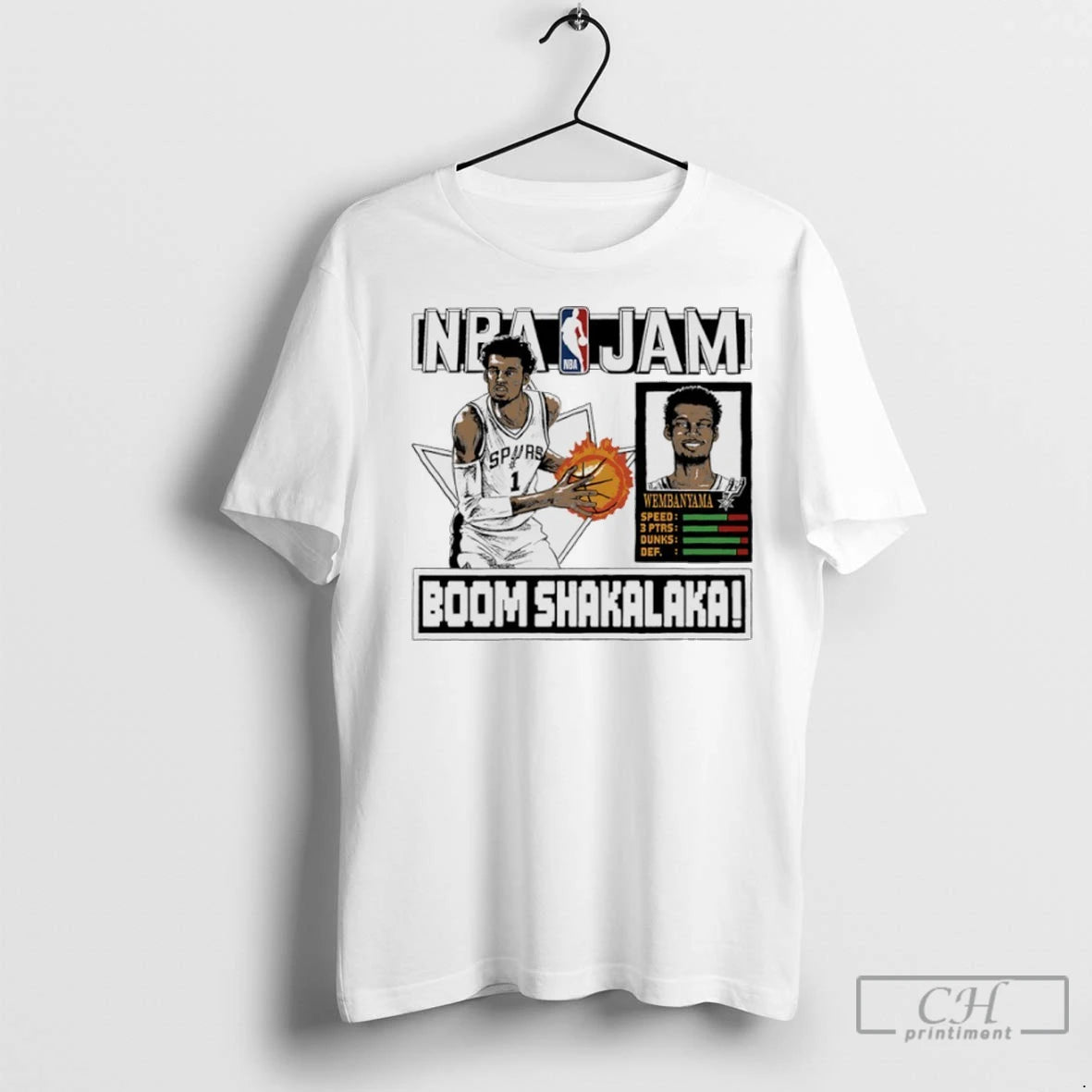 Victor Wembanyama San Antonio Spurs Nba Jam Boom Shakalaka T Shirts