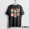 Vintage Preppy Very Merry Teacher Santa Stamps Christmas Tshirts Sweater