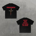 Weapon Redemption & Faith & Letter Print Cotton Y2k Shirt