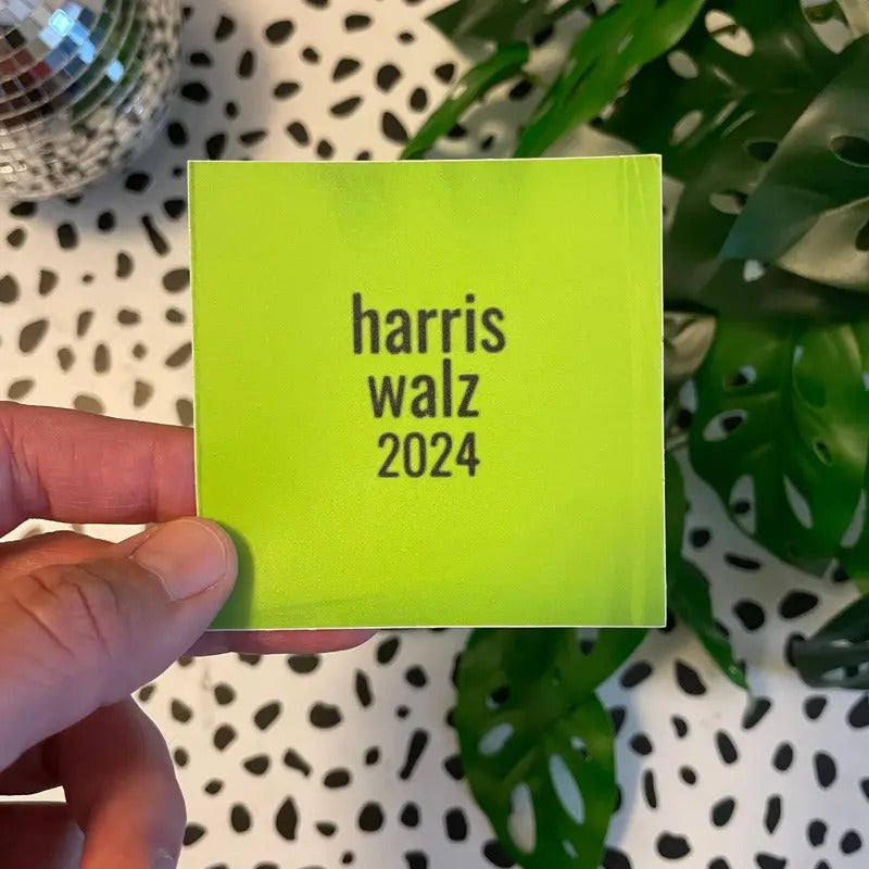 Harris Walz 2024 Brat Vinyl Plastic Album Matte Sticker Two Sizes Available
