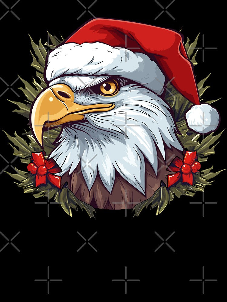 Adorable Christmas Eagle donning a Santa Claus hat by MOA-trends
