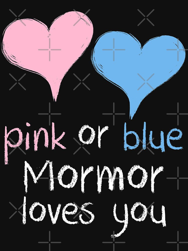 Pink Or Blue Mormor Loves You Baby Shower Gender Reveal Cute by arcadetoystore