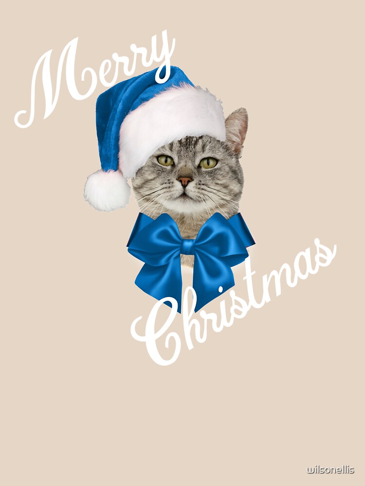Holiday Cat Santa Blue by wilsonellis