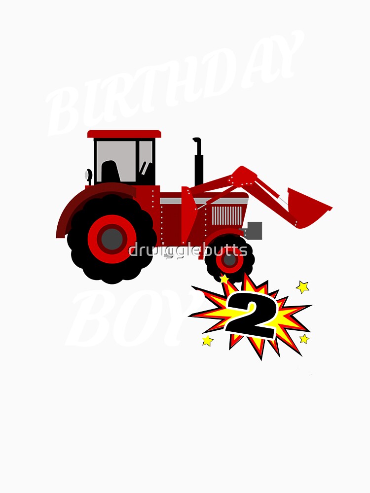 2 Years Old Birthday ShirtRed Tractor Gift by drwigglebutts